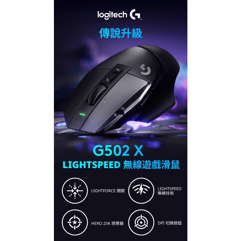 *全新*可議價～羅技 G502 LIGHTSPEED 高效能無線電競滑鼠