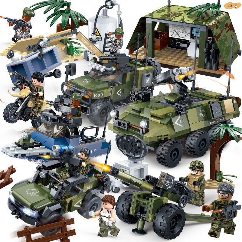✨台灣◆現貨✨古迪兼容樂高積木獵虎行動軍事系列坦克戰車拼裝男孩子組裝小玩具