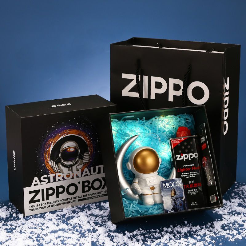 情人節禮物 七夕送禮Zippo打火機正版星空探索宇航員玩偶套裝禮盒 男士情人節