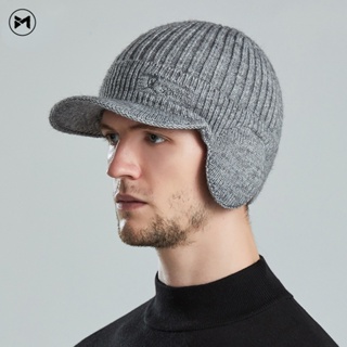 男士戶外羊毛帽保暖針織護耳棒球帽