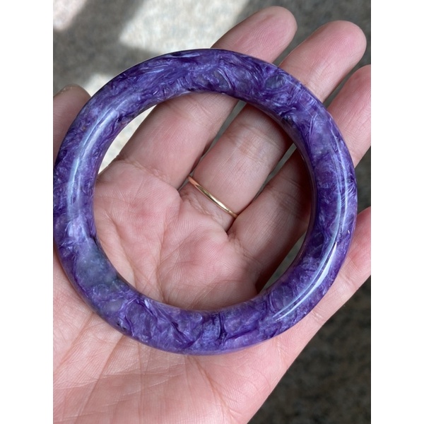 天然高品質紫龍晶手鐲 滿龍紋 胖圓條 查羅石 手鐲