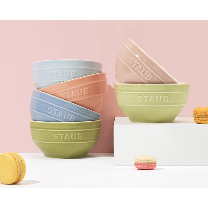 【全新現貨 6個碗一組】法國 STAUB 馬卡龍6色陶瓷碗