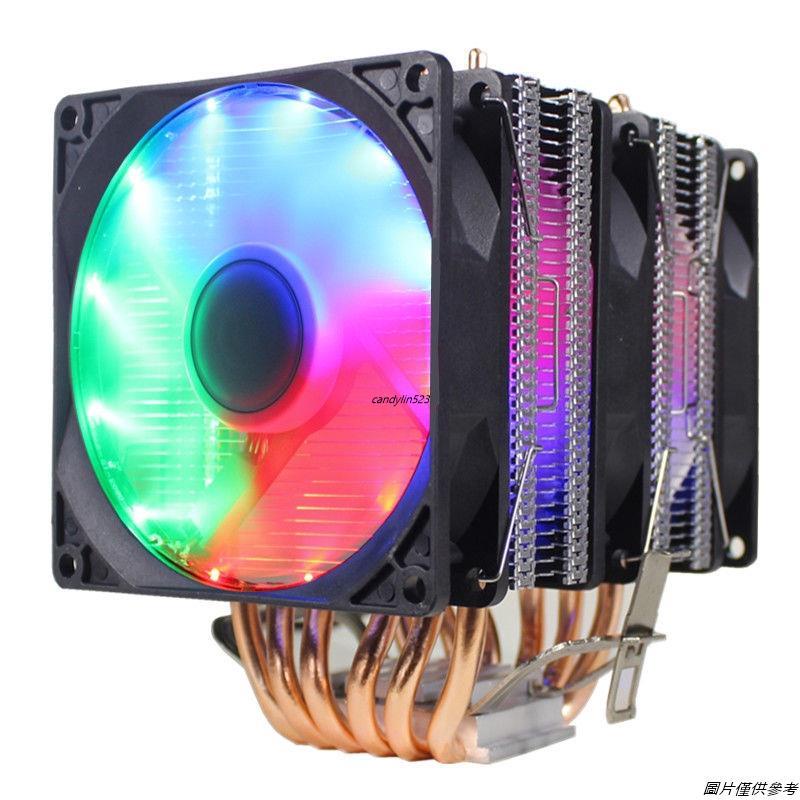 【特惠】蘭碩6銅管CPU散熱器超靜音775AMD1155 1366臺式機電腦CPU風扇2011