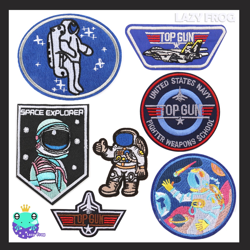 TOP GUN 戰術章 太空人 NASA 宇宙 太空 宇航員 布章 電繡布章 臂章 徽章 燙布貼 LazyFrog