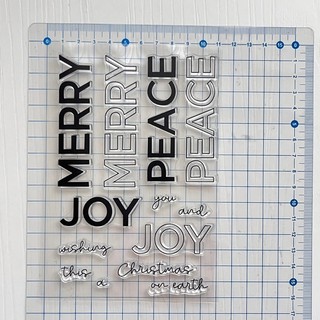 英文印章 MERRY PEACE JOY 透明印章 水晶印章