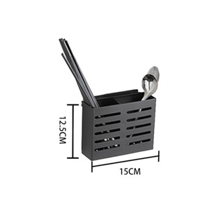 免釘筷架掛架-黑色 不鏽鋼 置物架 免打孔 免鑽孔 調味料 壁掛收納 廚房收納 樂邦