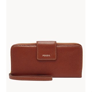 現貨在臺 Fossil Madison 真皮拉鍊長夾-咖啡色 美國購回全新正品