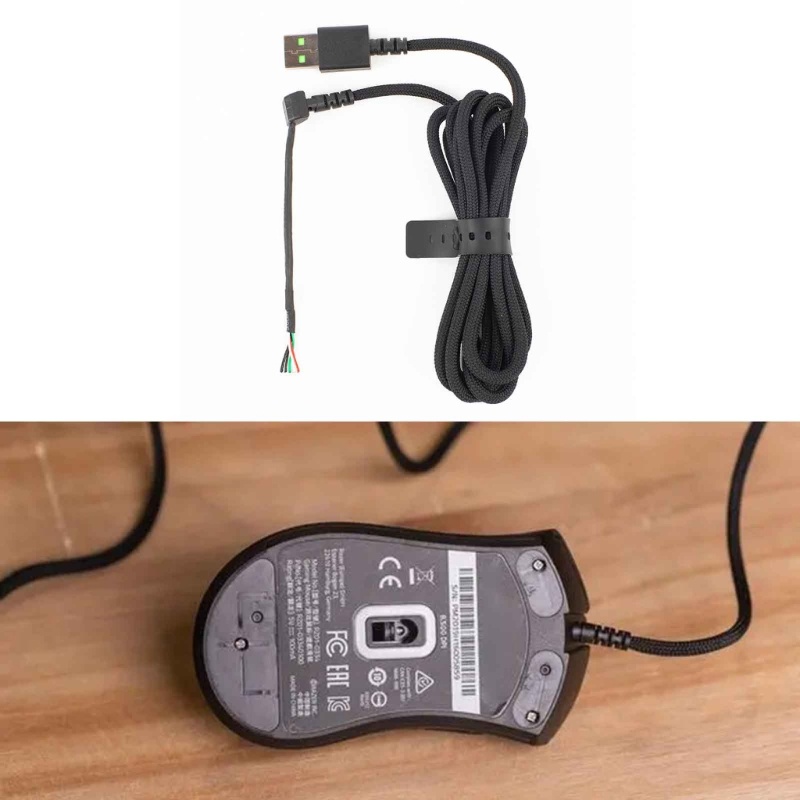 Zzz USB 鼠標電纜線替換軟尼龍線適用於 DeathAdder V2 迷你鼠標