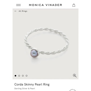 Monica Vinader Corda Skinny pearl ring