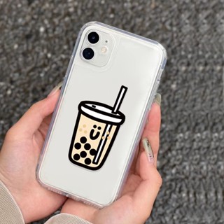 珍珠奶茶 iPhone14/13手機殼11/12promax全包 透明 全包邊防摔 保護殼 蘋果手機保護套