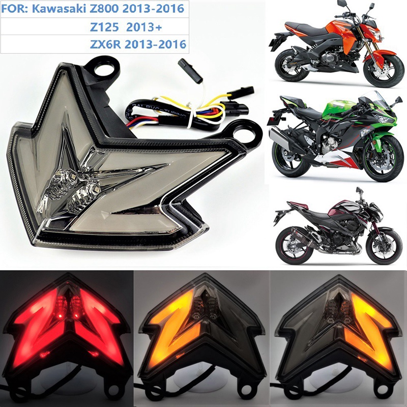 KAWASAKI 1pc 剎車後轉向信號指示燈尾燈適用於川崎 Z800 Zx6r Z125