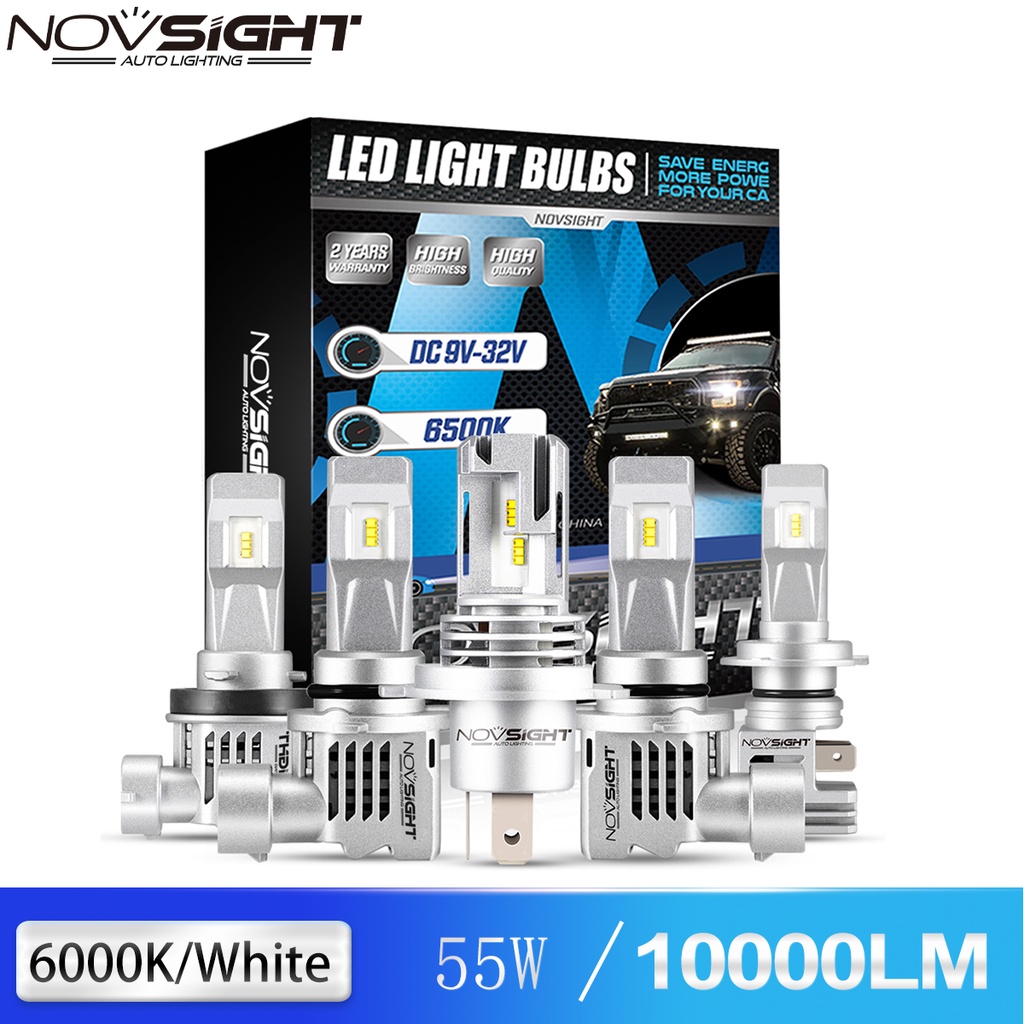 Novsight機車汽車LED大燈N30直插12000LM 6000K遠近光超亮即插即用H4 H11 H7 55W