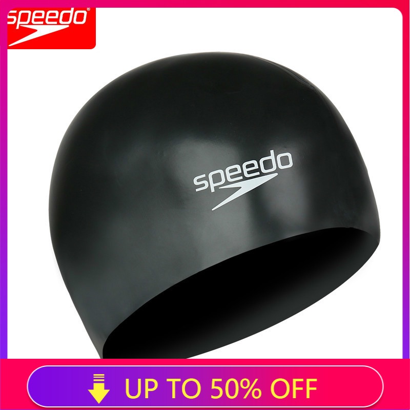 Speedo 純扁平矽膠帽 100% 矽膠泳帽,適合成人男女比賽和訓練帽。