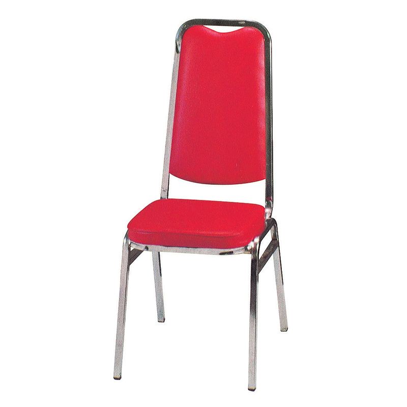 【KA323-7】高背勇士椅(紅雲彩)-電鍍(東部及桃園以南請詢運費)