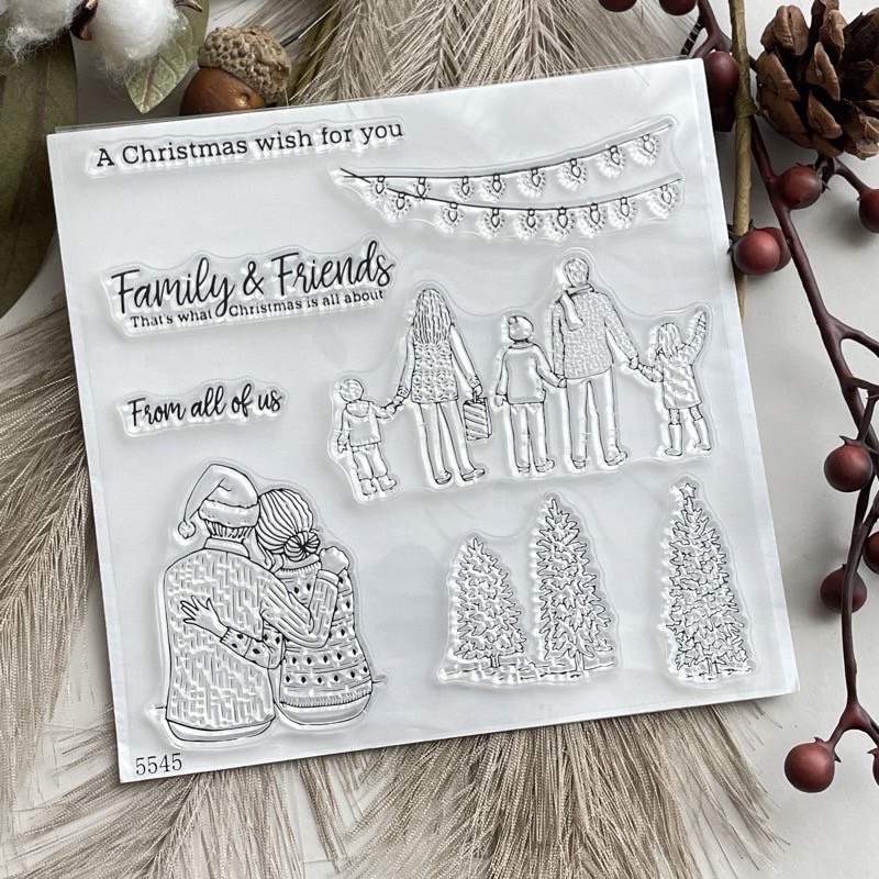 親子系列 家庭系列 5545 聖誕樹 小燈泡 透明印章 水晶印章
