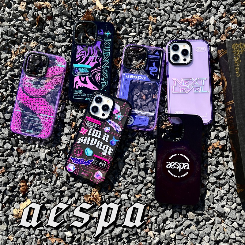 Casetify【aespa 貼紙】軟矽膠 TPU 手機殼適用於 iPhone 14 Pro MAX 14 Plus 1
