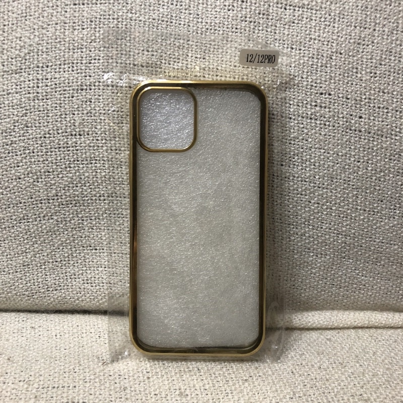 iphone12/12pro 手機殼 軟殼 金邊 透明