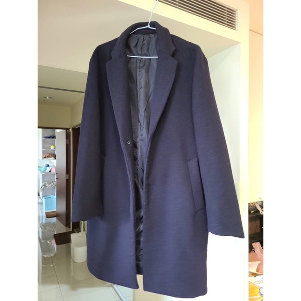 韓國SPAO男版保暖長版大衣外套(二手）