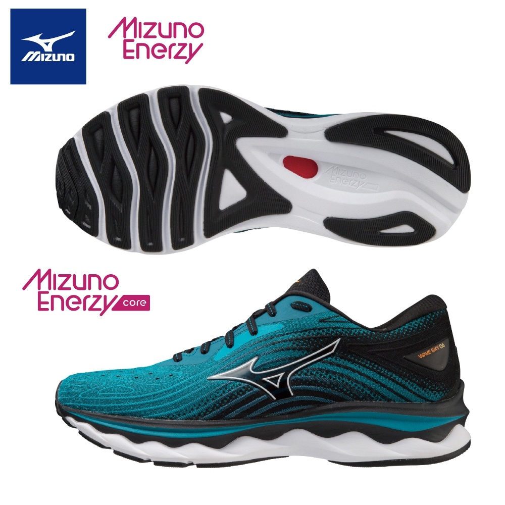 【MIZUNO 美津濃】WAVE SKY 6 男款慢跑鞋 藍綠 尺寸:27、27.5、29cm J1GC220254