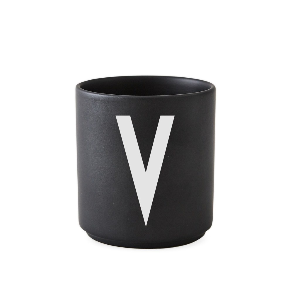 Design Letters 字母骨瓷杯黑 V