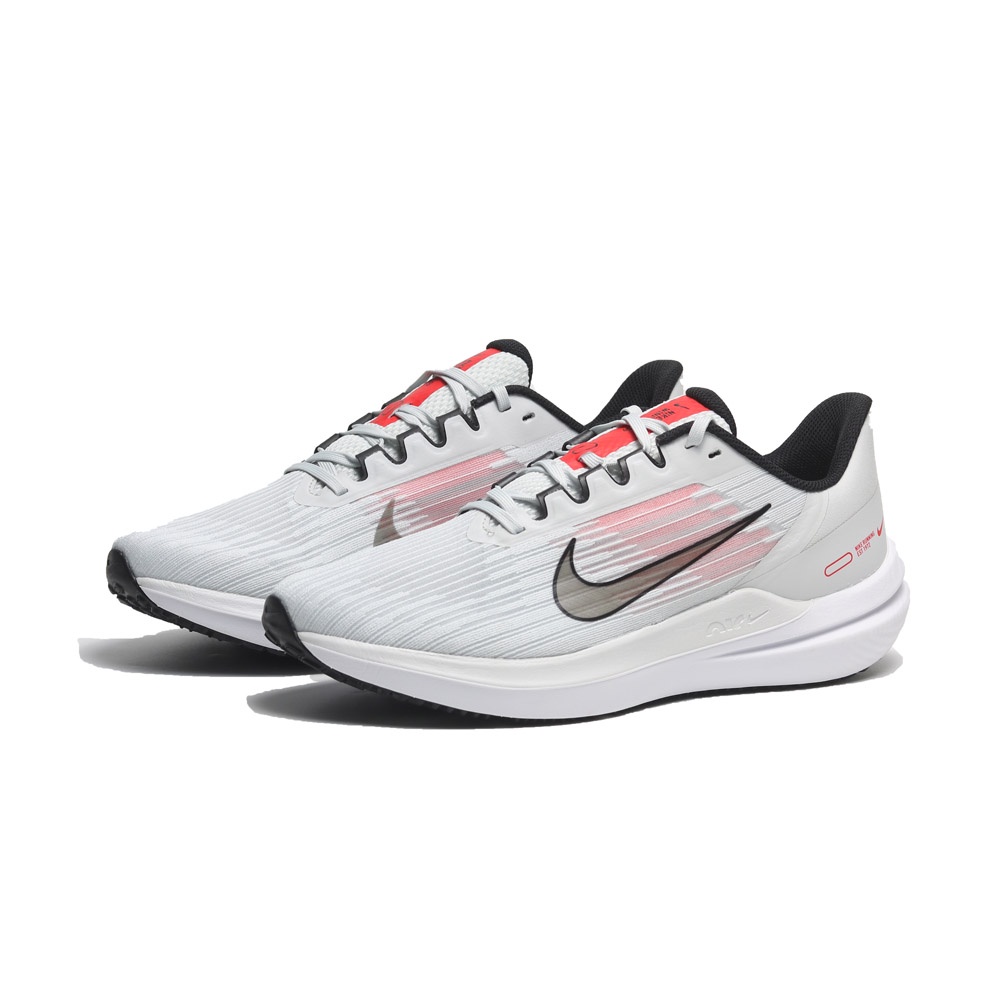 NIKE 慢跑鞋 AIR WINFLO 9 銀灰 橘紅條 男 DD6203-009