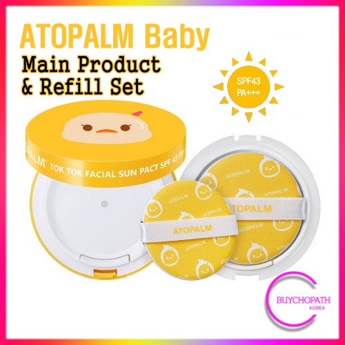 Atopalm 嬰兒防曬乳液防曬氣墊粉餅 SPF43 PA+++ Pact &amp; Refill Set / 韓國兒童化妝玩