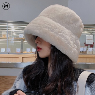 韓版冬季兔毛帽子厚毛絨帽子女士百搭防寒保暖漁夫帽桶