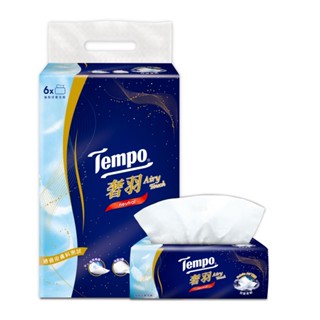 Tempo 奢羽三層抽取式衛生紙-無香 (80抽/6包入/1袋)