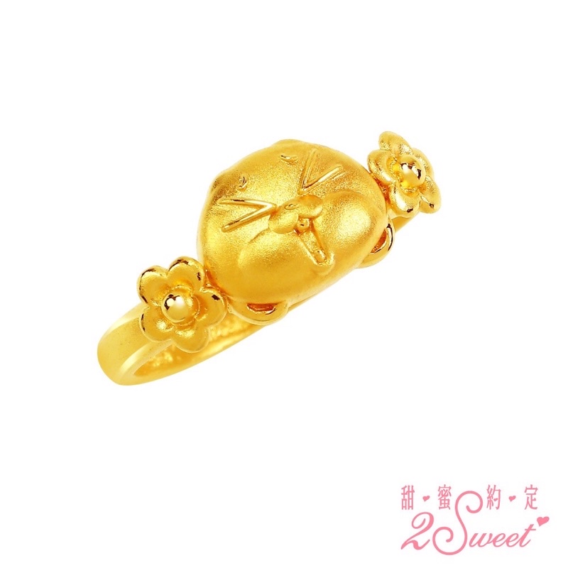 景福珠寶銀樓✨純金✨黃金戒指 甜蜜約定 好想兔 花 兔子 造型 戒指 點