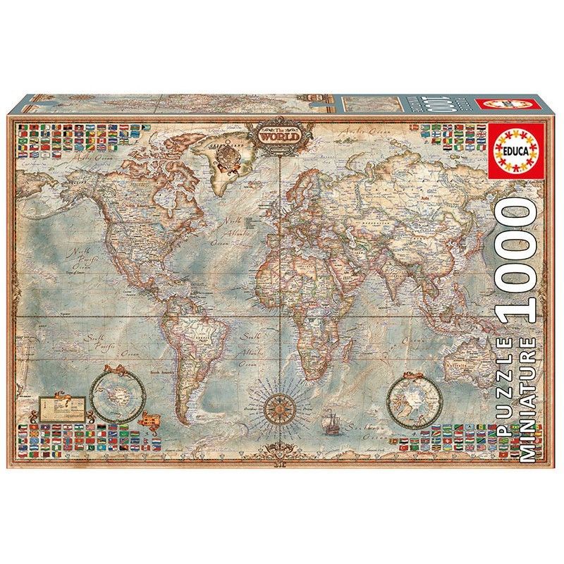 西班牙進口│EDUCA迷你1000片拼圖│世界地圖│古地圖 藏寶圖 16764