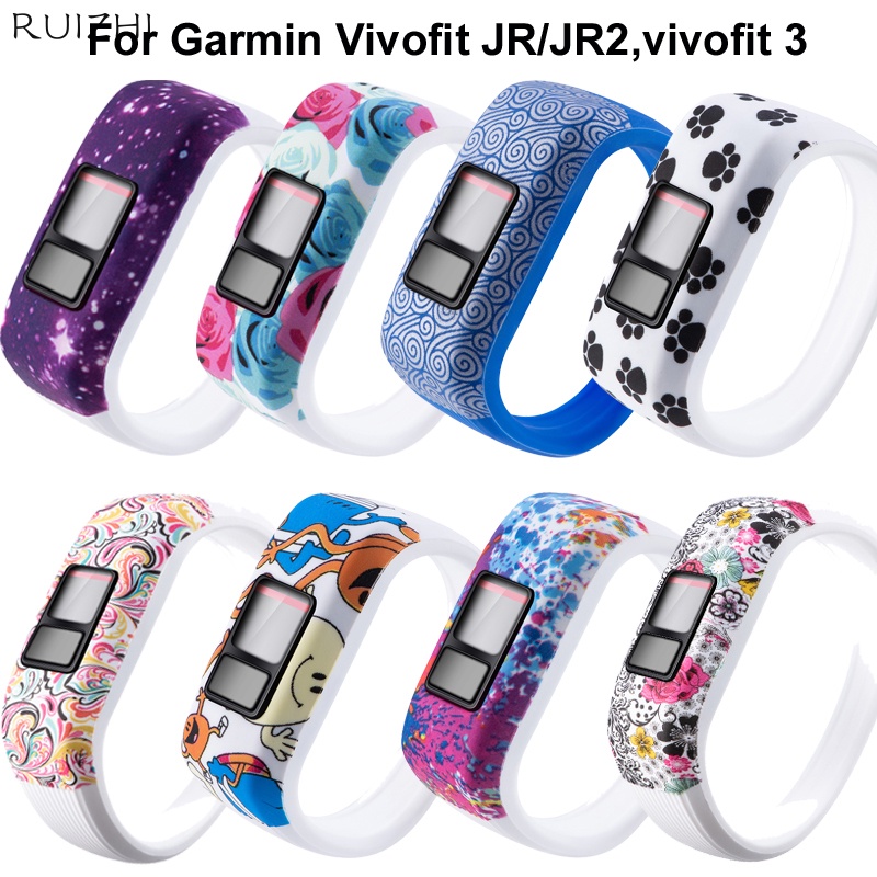 Garmin Vivofit JR JR2 Vivofit3 運動矽膠錶帶替換手錶配件的彩色手腕手鍊錶帶