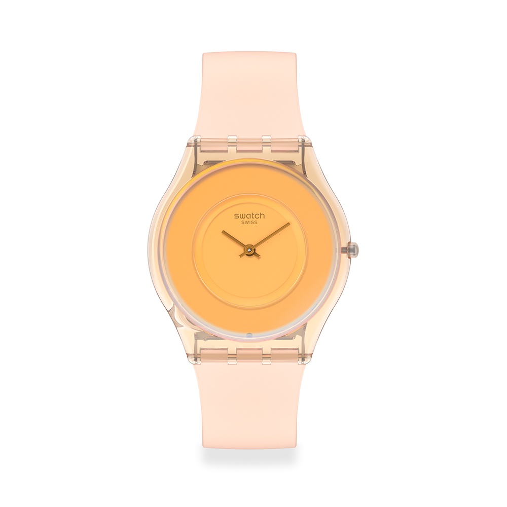 【SWATCH】SKIN超薄 手錶 PEACHY (34mm) 瑞士錶 男錶 女錶 SS08P102