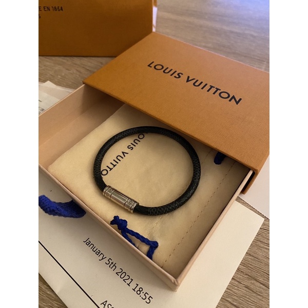 九成新* Louis Vuitton LV Keep It 棋盤格 手鐲 手環 19cm