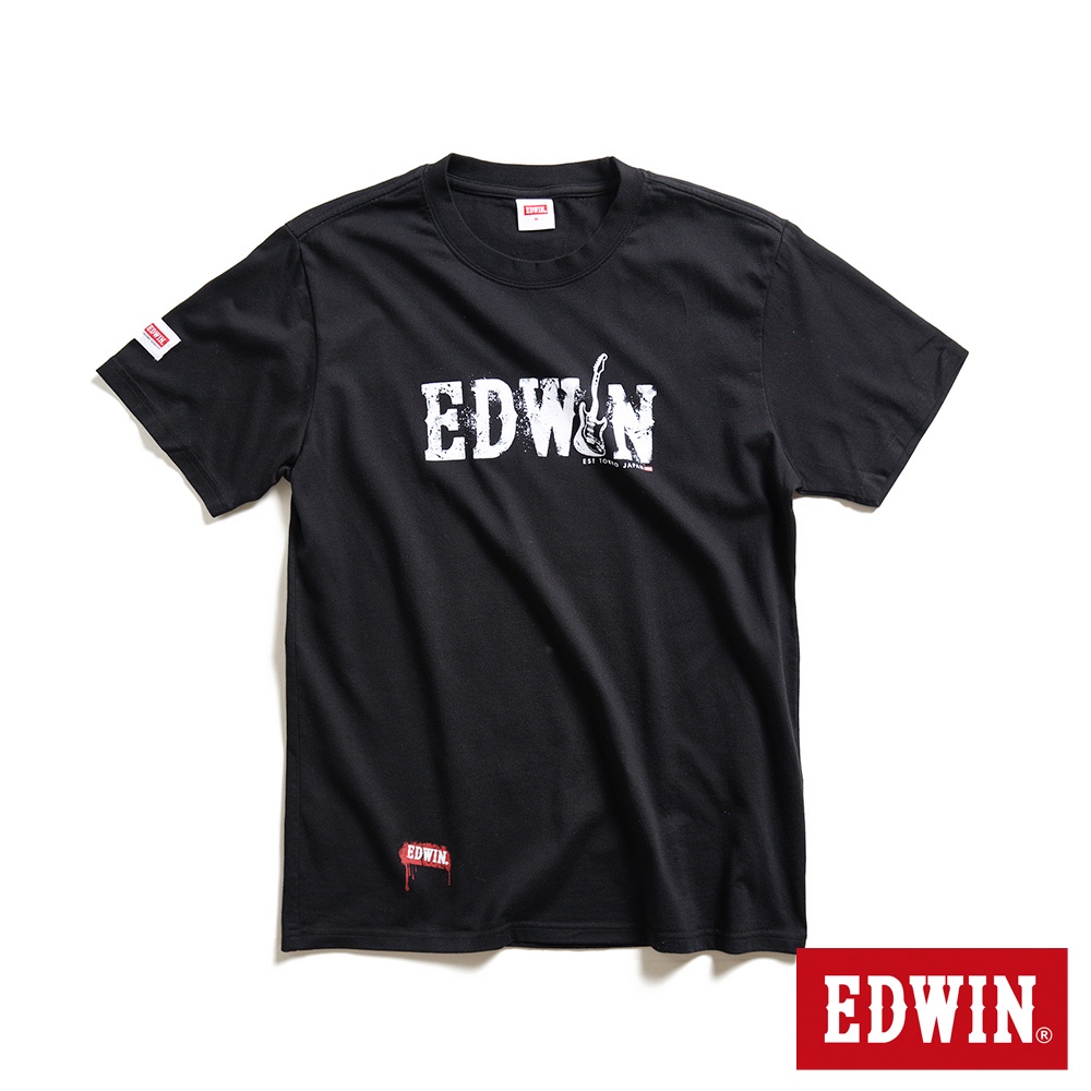 EDWIN EDGE 搖滾LOGO短袖T恤(黑色)-男款