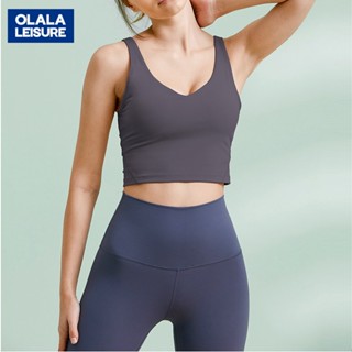 Olala 新款內衣防震瑜伽內衣U型美背背心式運動健身上衣 S2054 ST