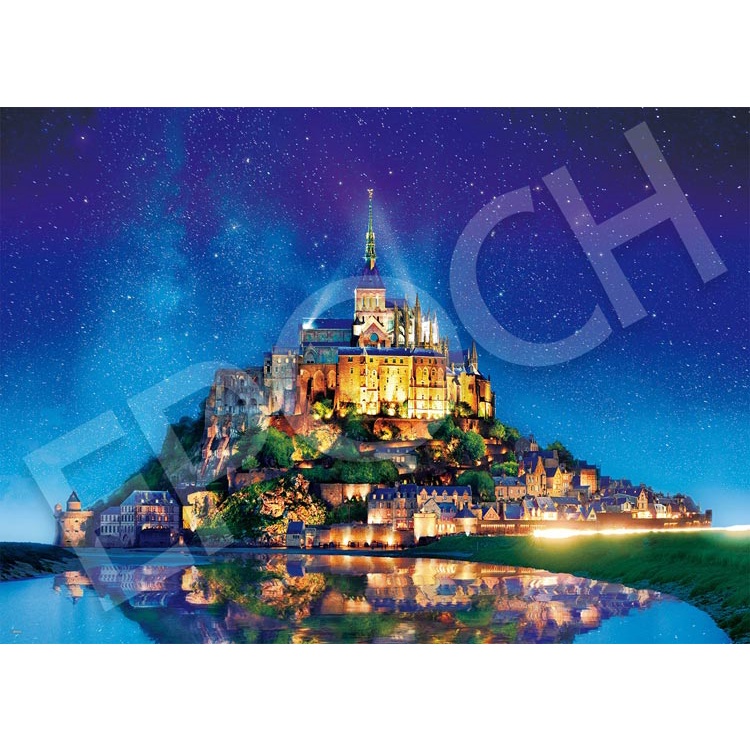 21-516 迷你3000片日本進口拼圖 風景 法國世界文化遺產 巴黎 星空下的聖米歇爾山夜景