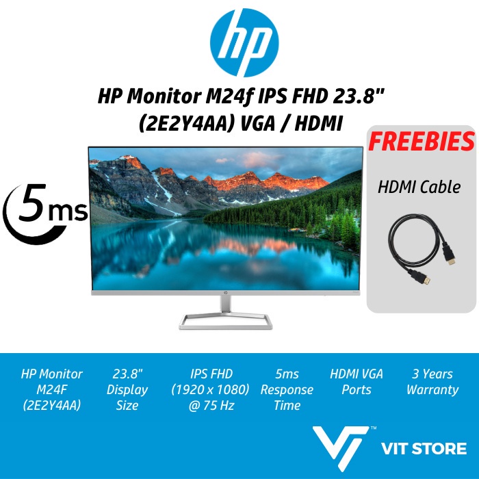 Hp M24f 23.8" FHD 75Hz 5ms IPS VA 1920 x 1080 FHD FreeSync 防