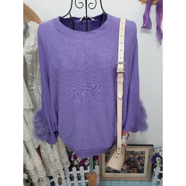 BIERSACK 時尚品牌 Fashion Show 流行秀 《夢幻紫》安哥拉兔毛蝙蝠袖毛衣