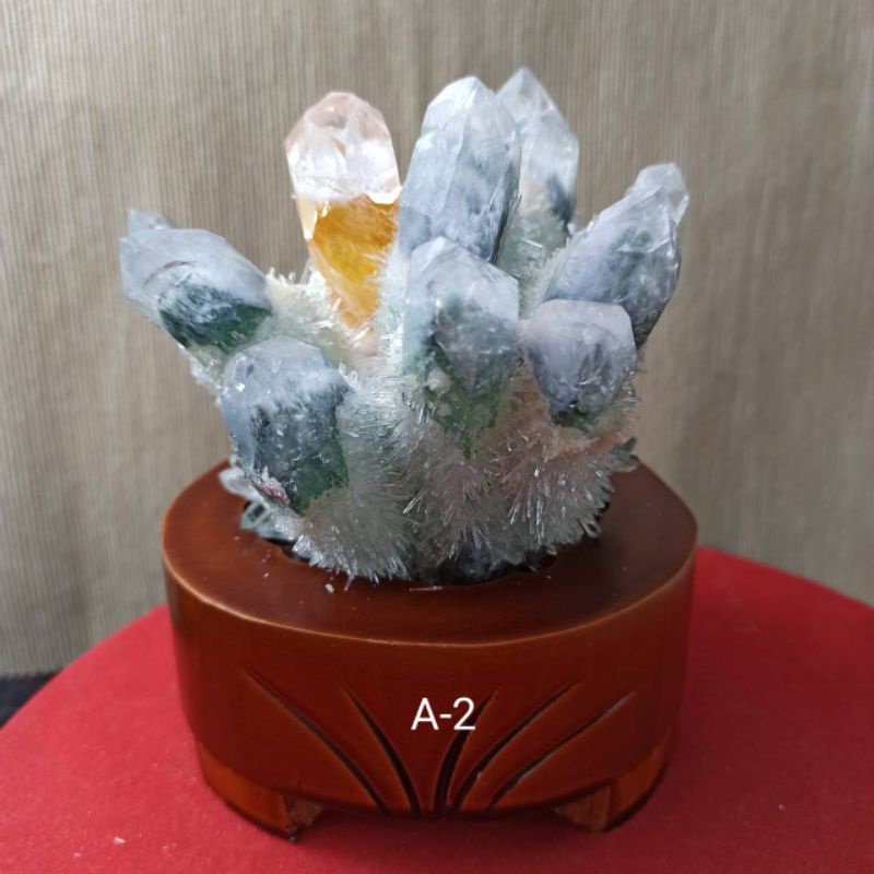 《施家椪氣 紫晶讚》《A-2 綠幽靈 晶簇擺件》綠幽靈 綠水晶 晶簇 擺件 入厝 開店 招財 財位 辦公桌 水晶 晶柱