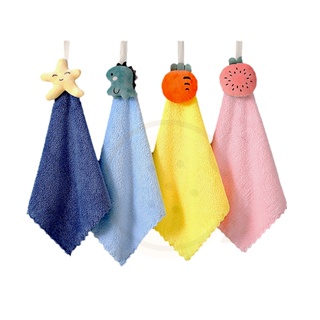 可愛玩偶珊瑚絨擦手巾 可掛式擦手巾 珊瑚絨 小方巾 超細纖維 擦手布 吸水毛巾