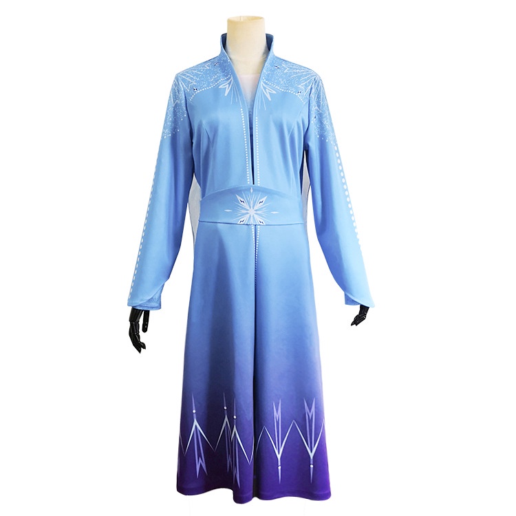 可加急出貨 台灣出貨 冰雪奇緣 2 女王 Elsa 角色扮演服藍色連衣裙嘉年華派對服