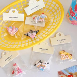 『臺灣現貨』mapp💛糖果色冰淇淋🍦髮夾三麗鷗女學生碎髮卡頭飾夏季甜美側邊袋裝小髮飾