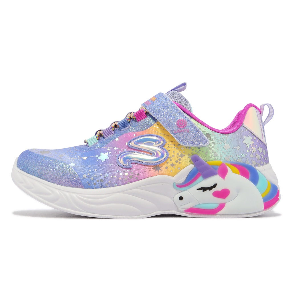 Skechers 童鞋 S Lights-Unicorn 獨角獸 燈鞋 藍紫 發光 閃亮 小朋友 302311LBLMT