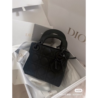 Dior 迷你黛妃包 lady dior磨砂黑 全配