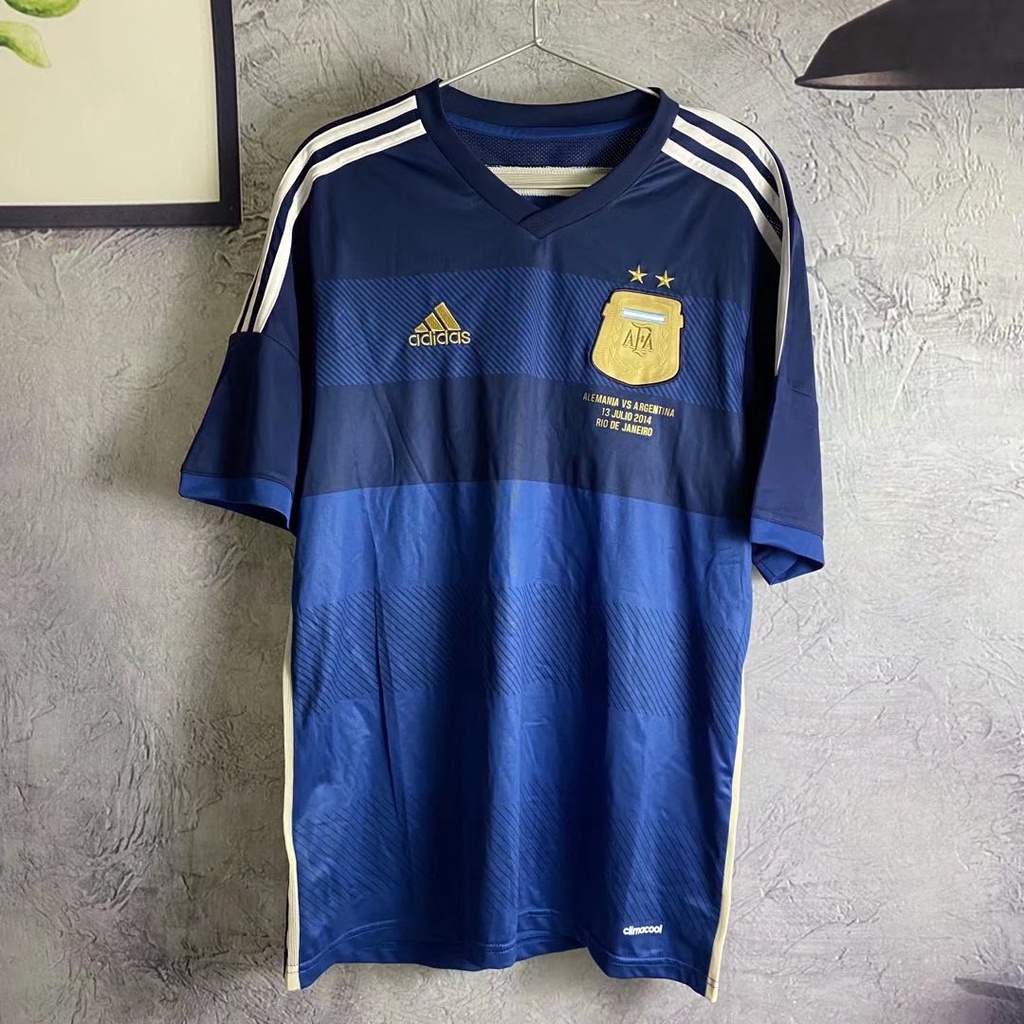 復古-2014阿根廷客場球衣國家隊足球球衣 尺寸S-2XL 球迷球衣