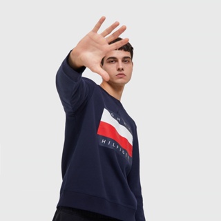 TOMMY HILFIGER 大LOGO 休閒復古 內刷毛大學TEE【Watch On-line Store】