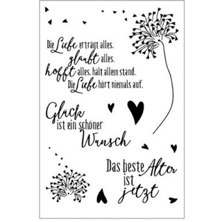 愛心 Das beste alter ist jetzt 透明印章 水晶印章