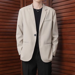 小西裝男士外套 秋季輕熟風 韓版潮流商務休閒西裝外套 高階感寬鬆西裝上衣潮 輕熟風男西裝外套