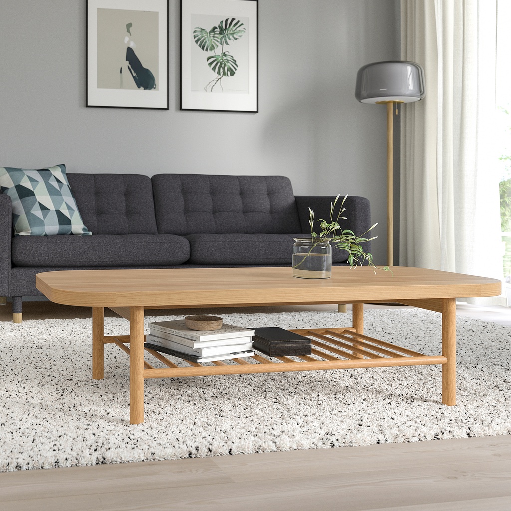 北歐風格IKEA宜家LISTERBY實木咖啡桌邊桌工作桌茶几餐桌/橡木色/140x60x37/二手八成新/特$4500