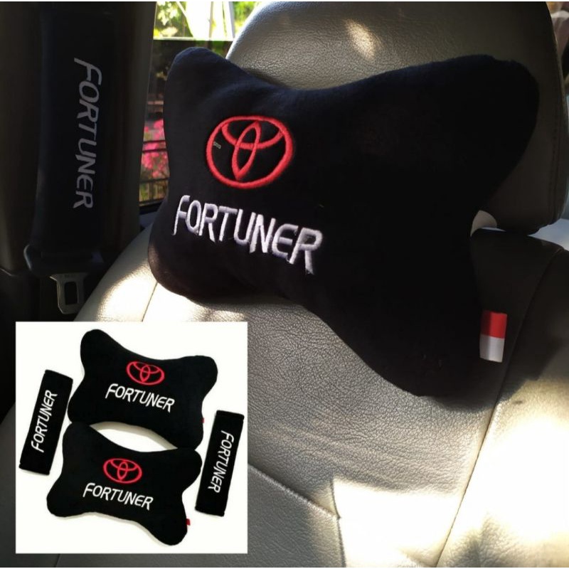 豐田 汽車枕頭頭枕汽車套裝刺繡標誌 Toyota Fortuner